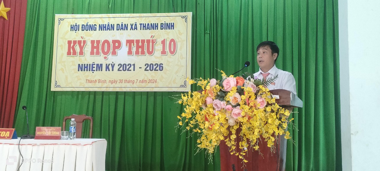 HĐND XÃ THANH BÌNH TỔ CHỨC KỲ HỌP THỨ MƯỜI KHÓA XII, NHIỆM KỲ 2021-2026